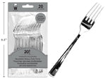 FORK PLASTIC SILVER 20PC