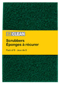 SCOURING PAD GREEN 6X8IN 8PC