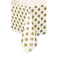 TABLECLOTH 54X108 DOTS GOLD