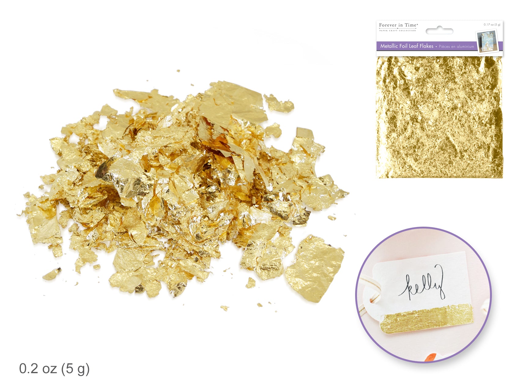 GLITTER FLAKE LEAVE GOLD FOIL