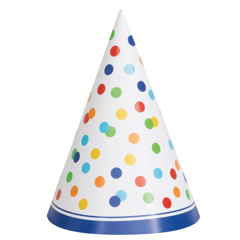 HAT PARTY X8 RAINBOW DOT