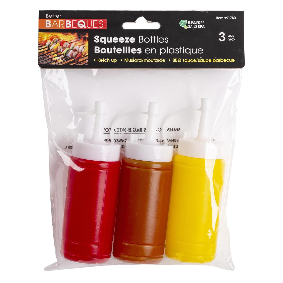 BOTTLE SQUEEZE PLASTIC 3PC