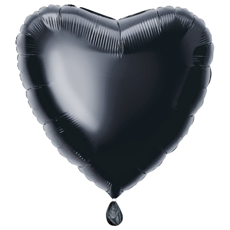 BALLOON 18IN HEART BLACK FOIL