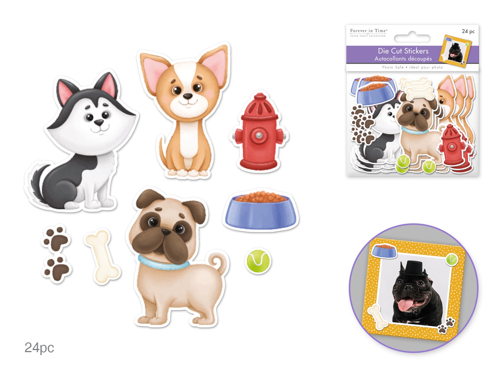 STICKER DIE CUT 24PC DOG