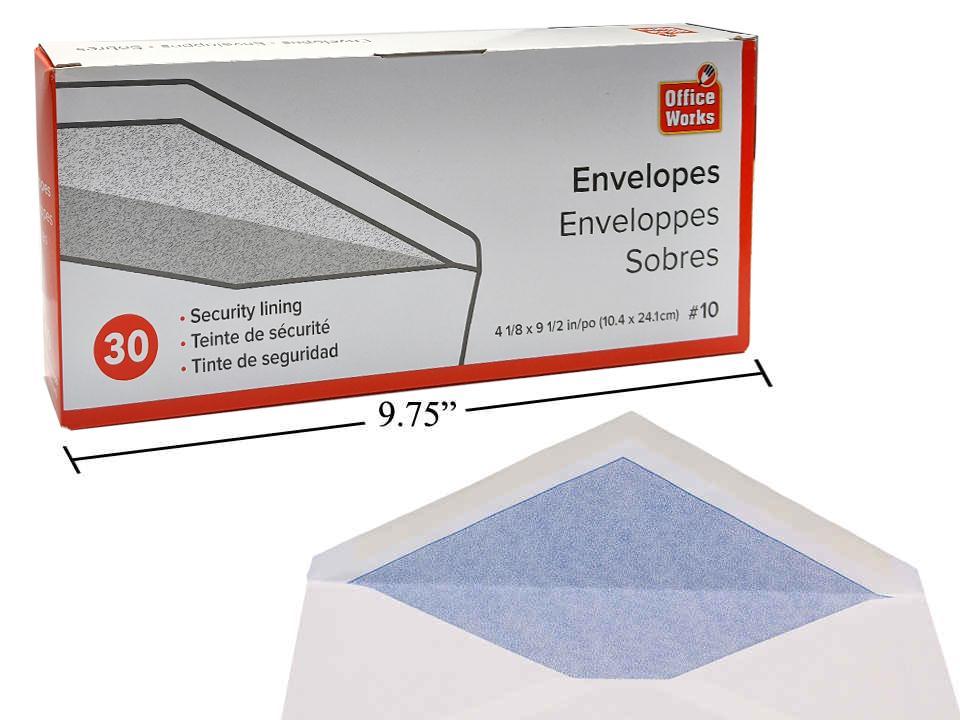 ENVELOPE #10 SECURITY LINING