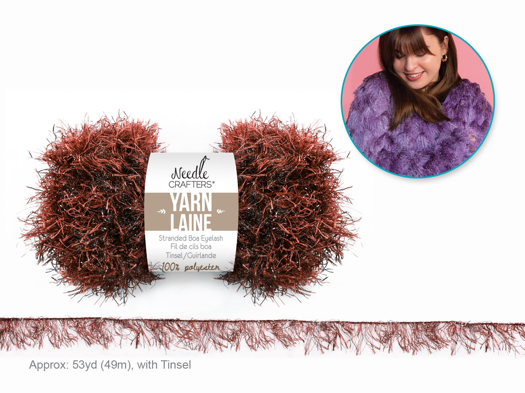 YARN GLITTER BOAEYELASH CHOCOL
