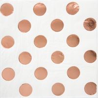 NAPKIN BEVE 16 ROSE GOLD DOT