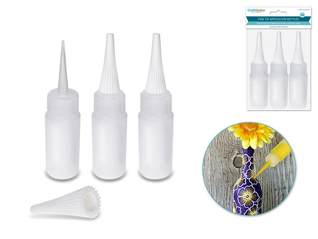 BOTTLE FINE TIP 1.1OZ W/LID 3P