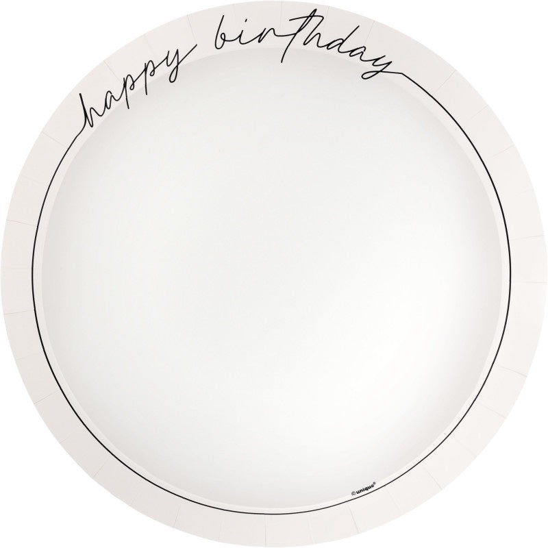 PLATE 9.25IN SCRIPT BDAY