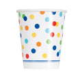 CUP PAPER 9OZX8 RAINBOW DOT