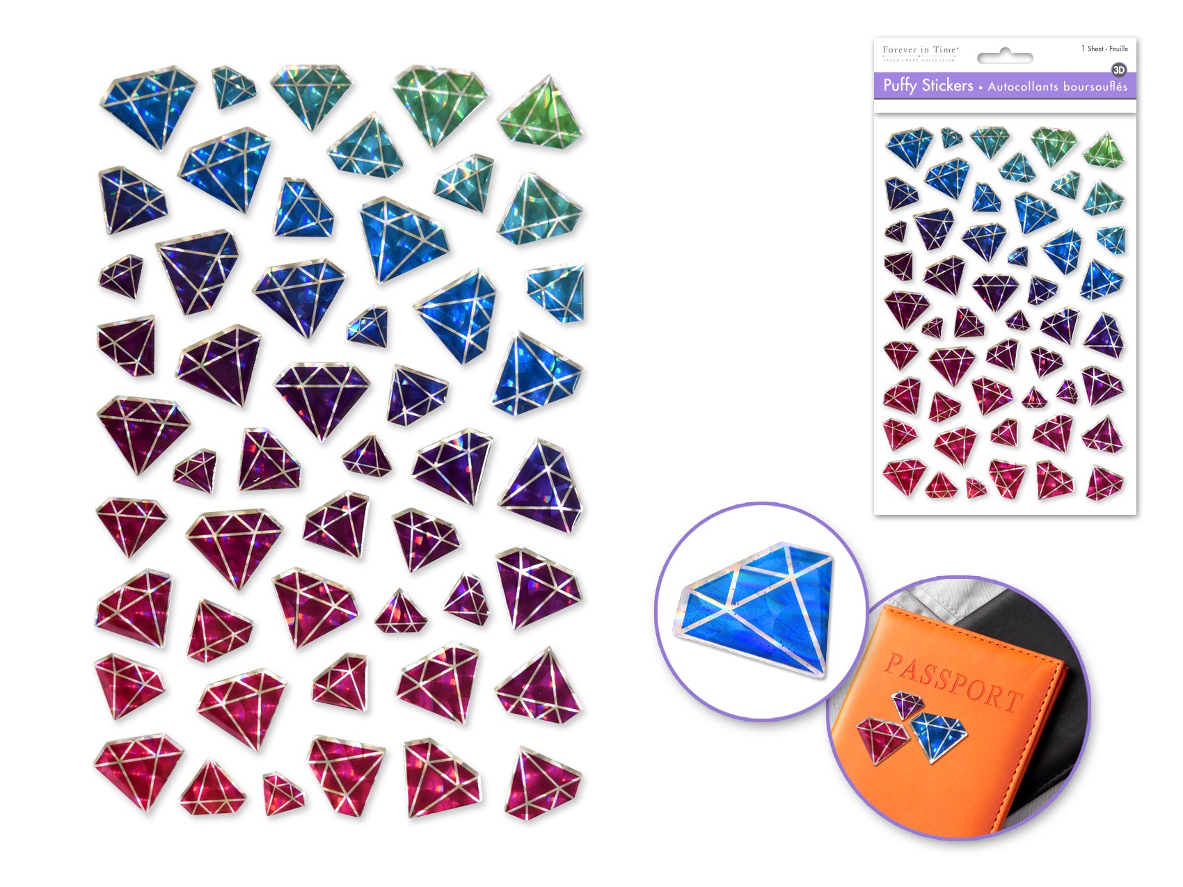 STICKER 3D PUFFY DIAMOND