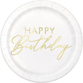 PLATE 7IN GOLD BDAY