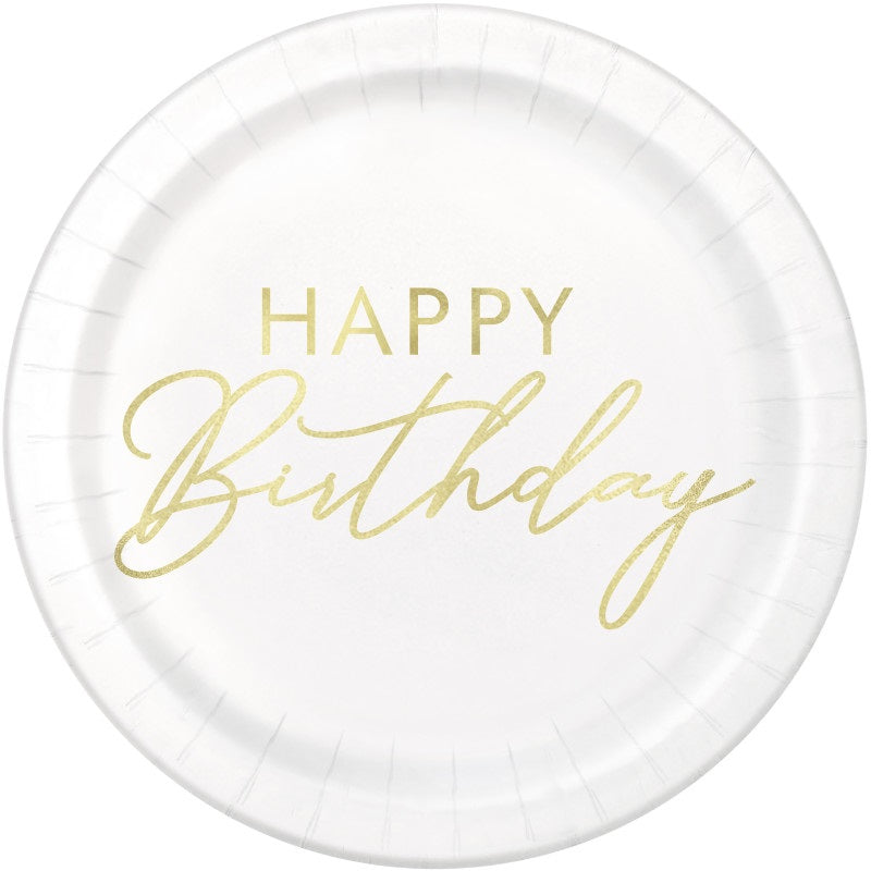 PLATE 7IN GOLD BDAY
