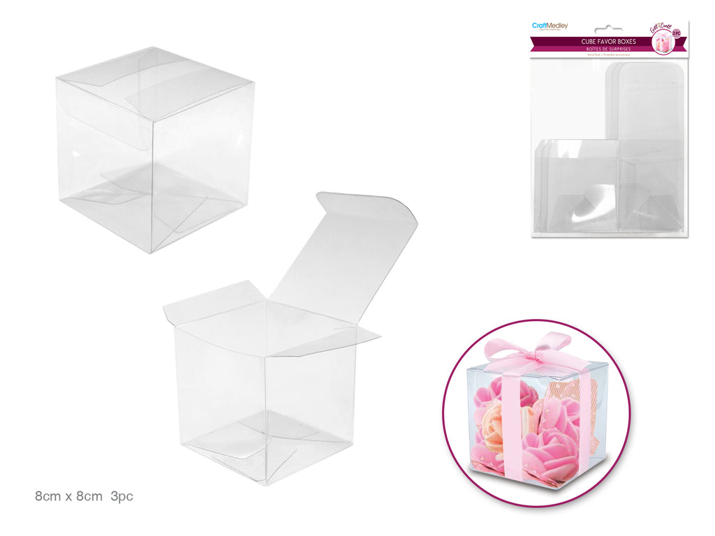 BOX CUBE FAVOR CLEAR 4PC