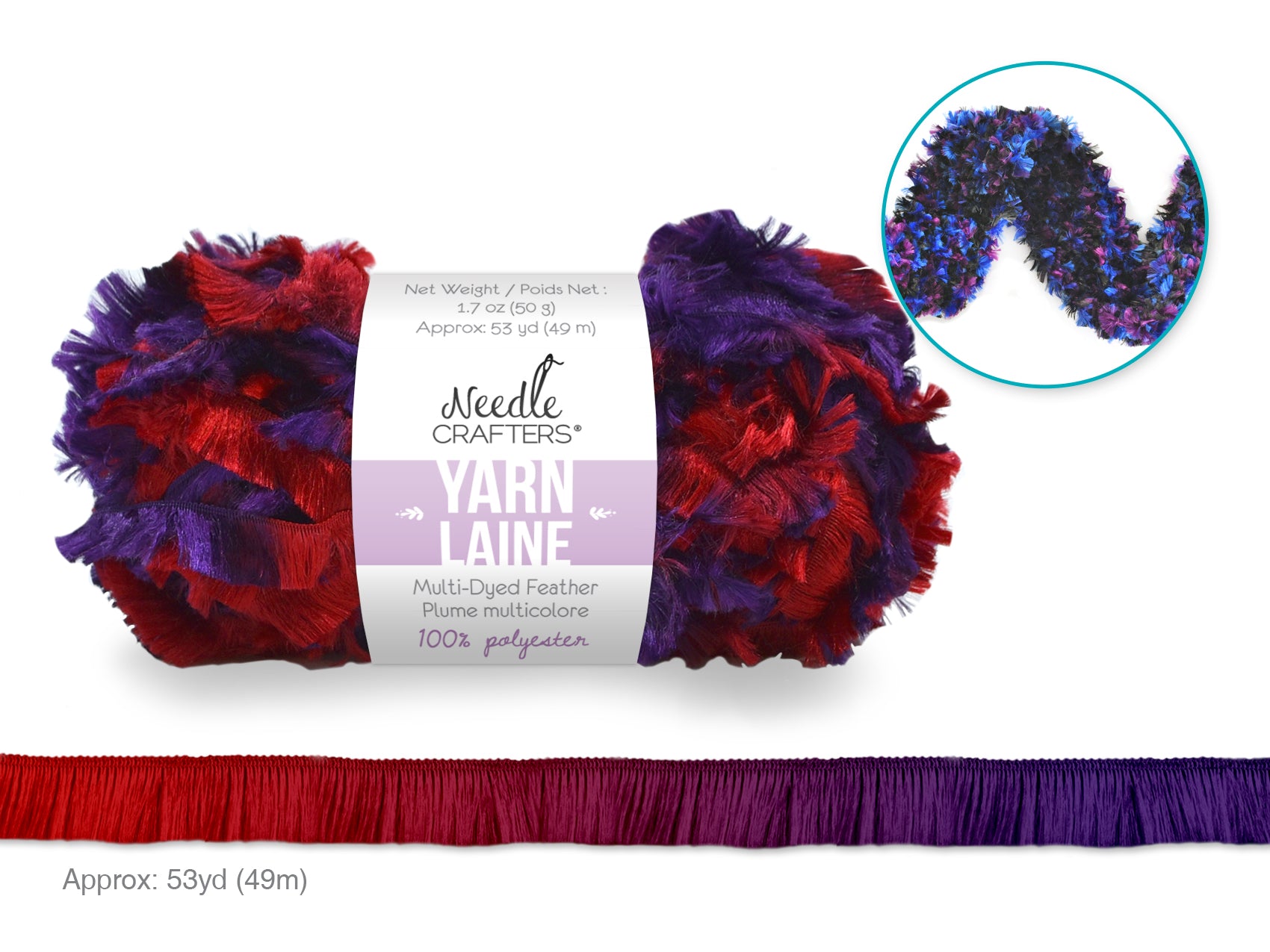 YARN FEATHER MULTIDYE MARDI GR