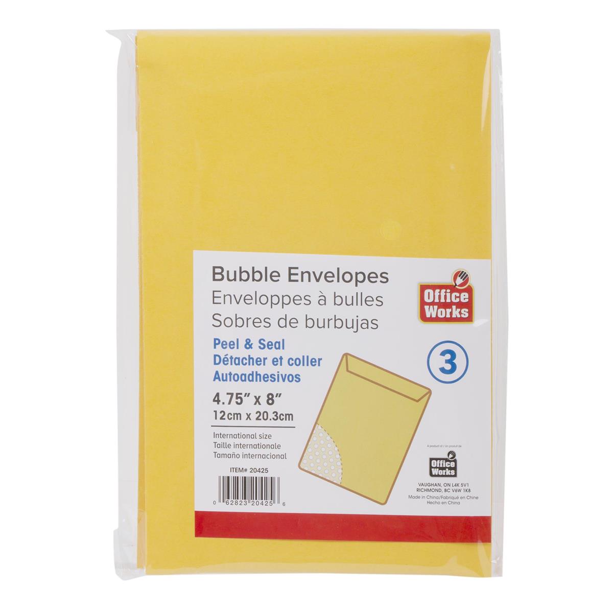 ENVELOPE BUBBLE 4.75X8IN 3PC