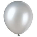 BALLOON PEARALIZED12I 8Pk SILV