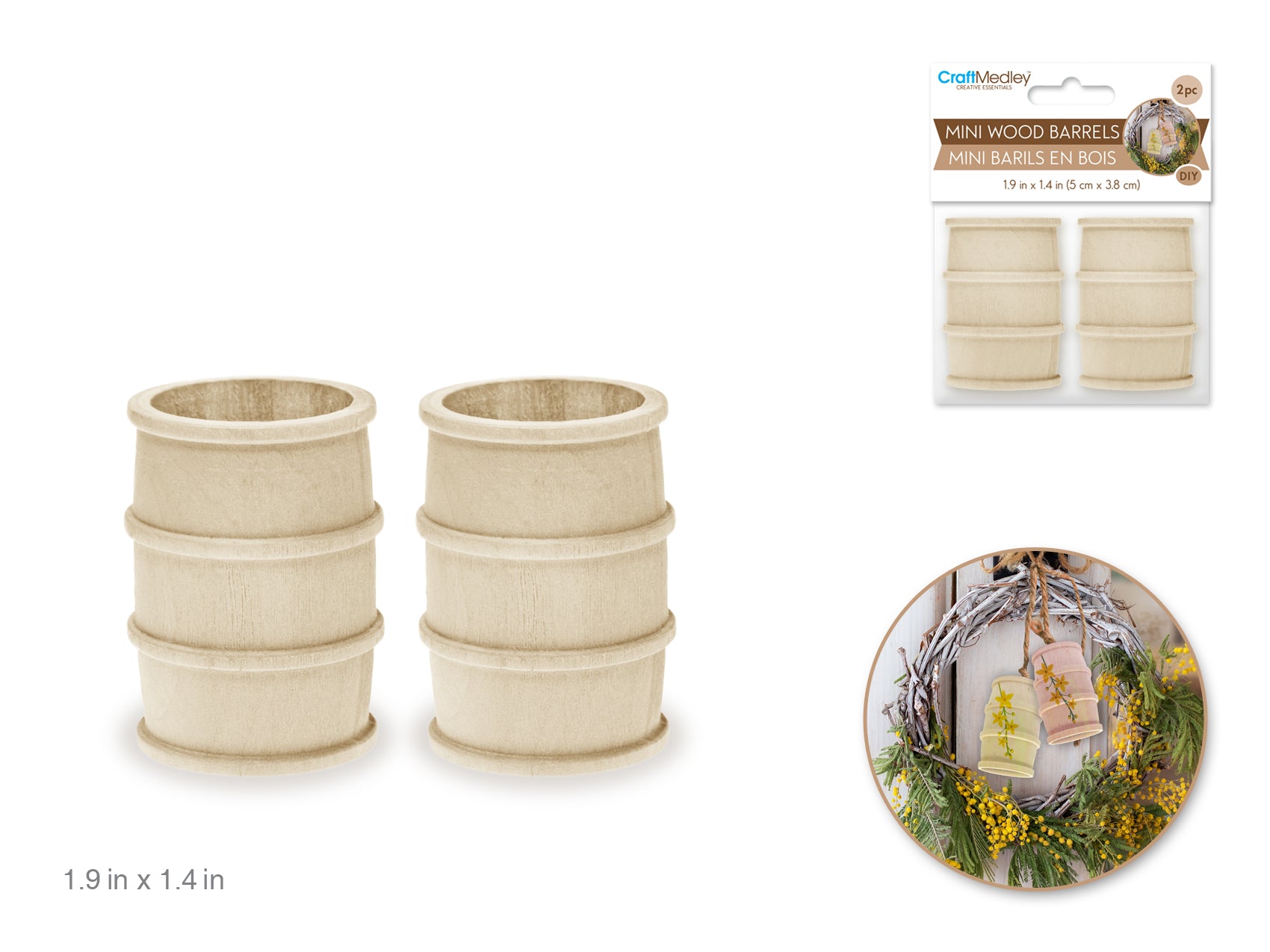 CRAFT WOOD BARREL2PC