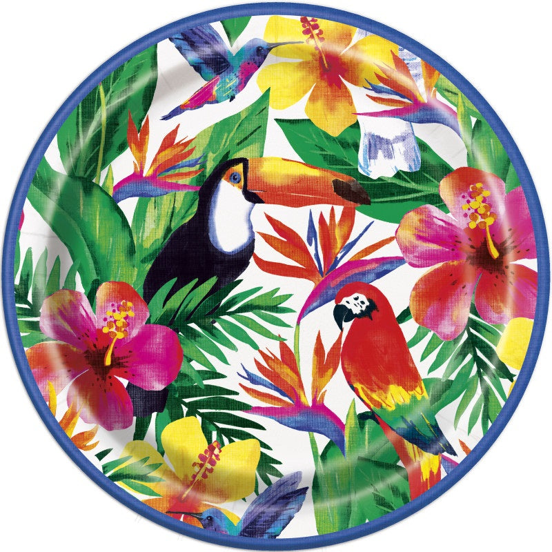 PLATE PAPER 9IX8 PALM TROPICAL