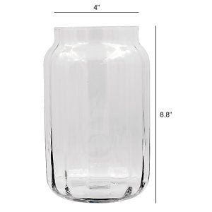 VASE GLASS FULL BLOOM 8.5IN