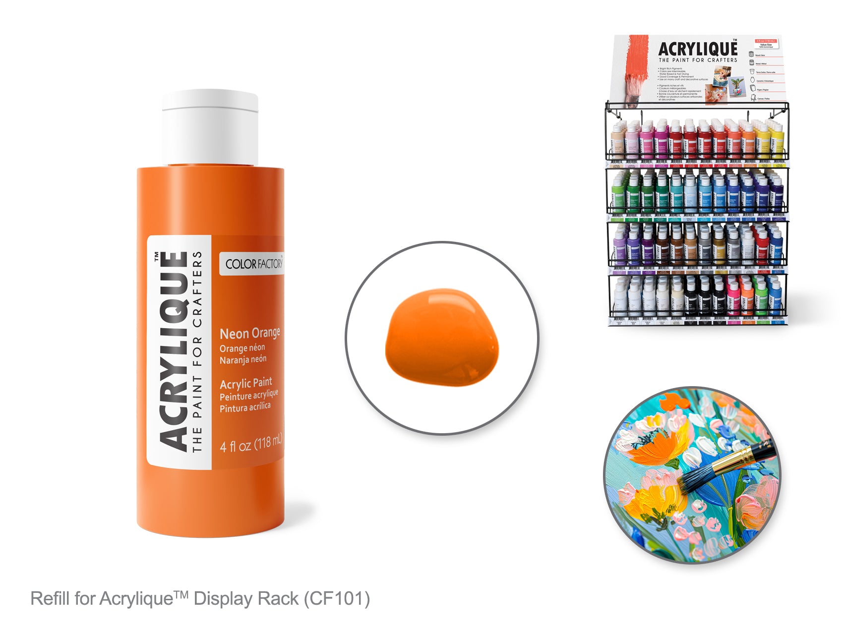 PAINT ACRYLIC NEON ORANGE118ML