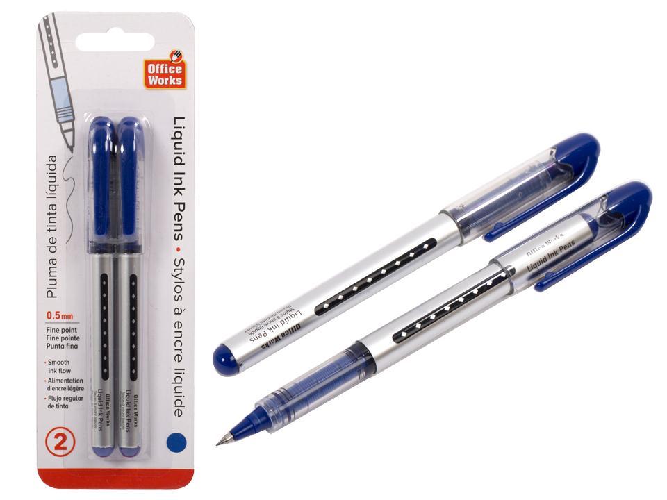 PEN LIQUID INK 0.5MM BLUE
