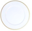 PLATE CHARGER 13IN WHITE/GOLD