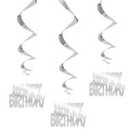 DECO SWIRL 3 BDAY SILVER